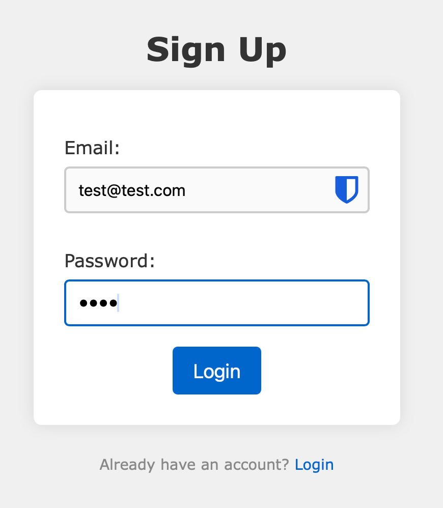 Account creation on the web service