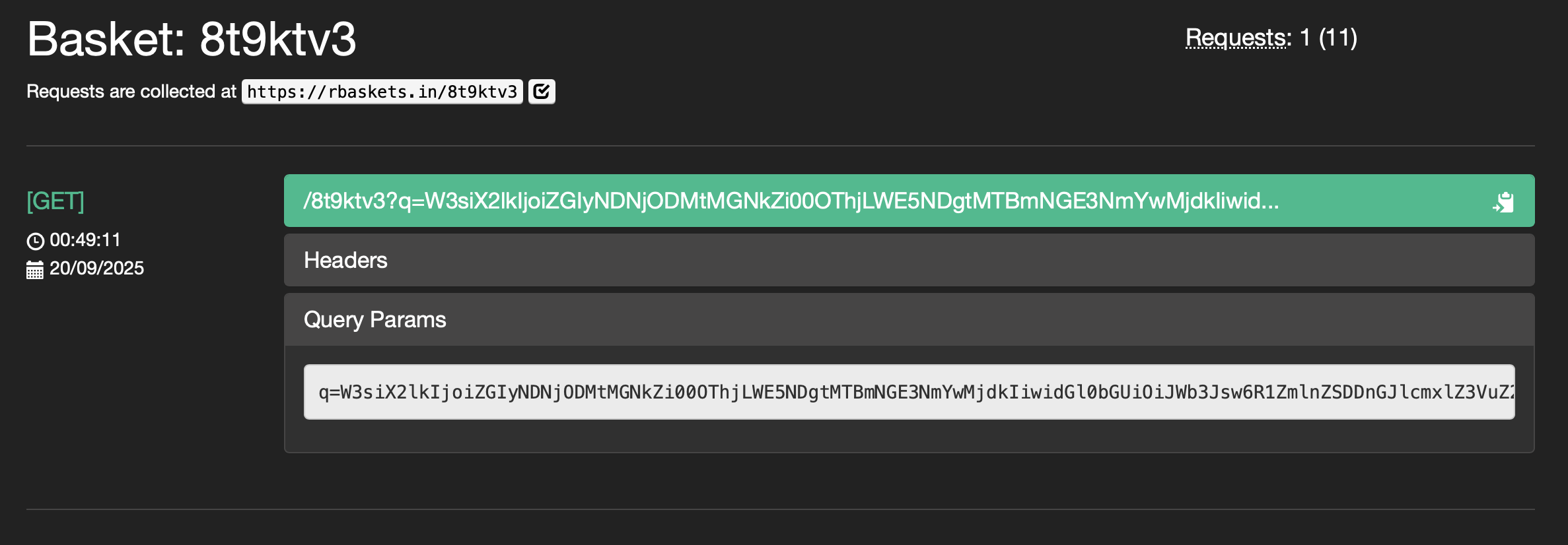 Request received on the attacker&rsquo;s server