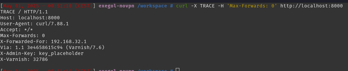 TRACE with Max-Forwards: 0