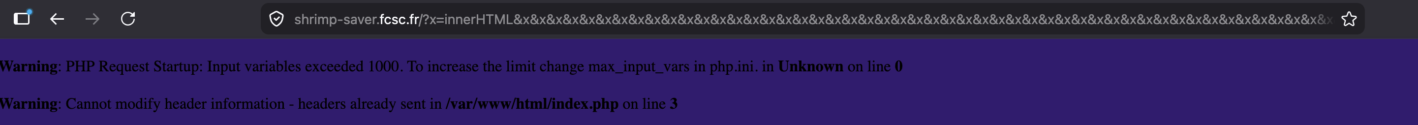 PHP warning