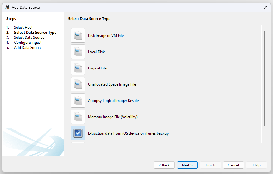 Data source type
