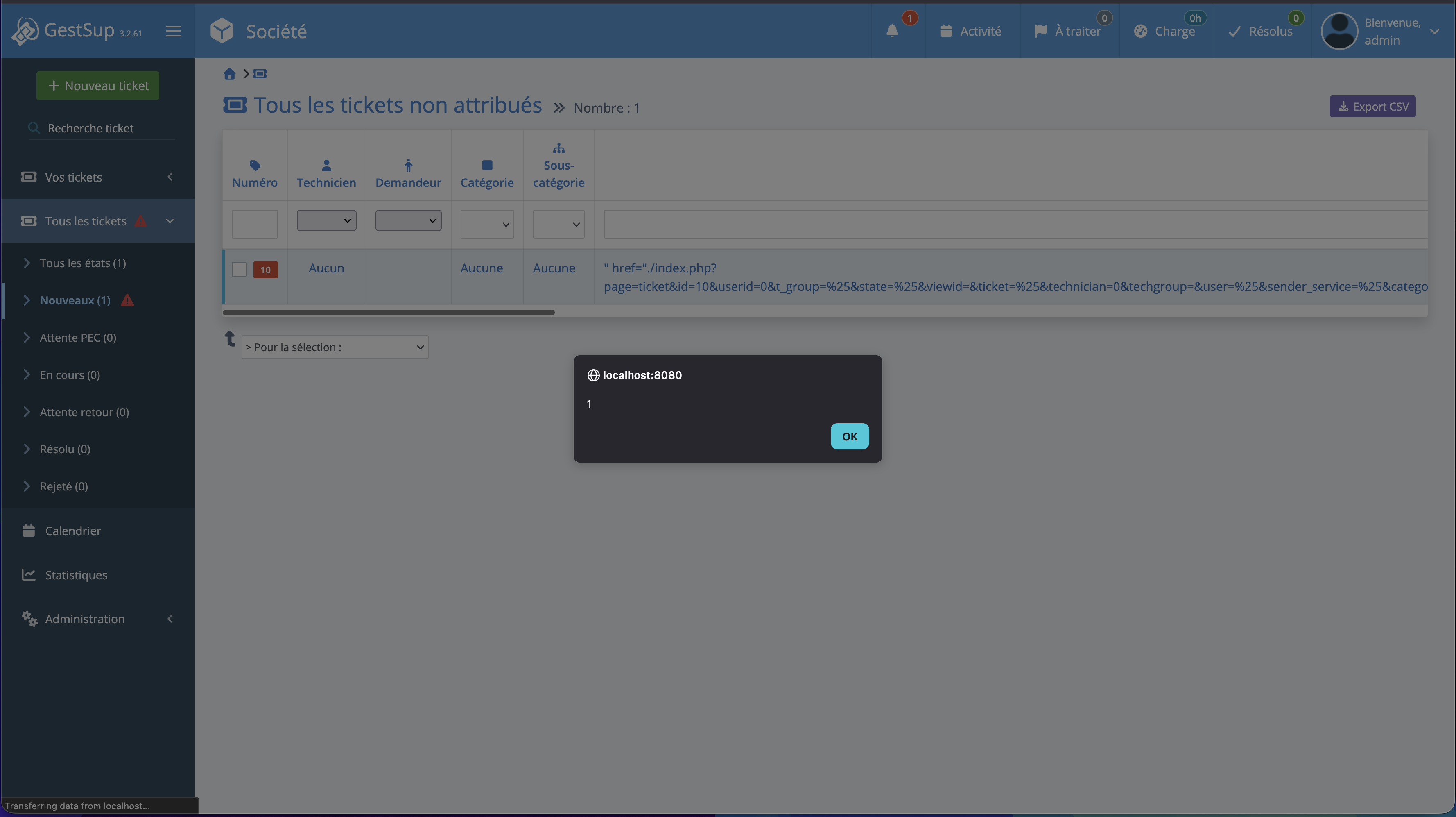 XSS in the dashboard